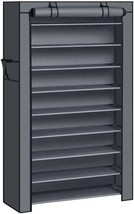 Songmics 10-Tier Shoe Rack, Shoe Storage Cabinet With Dustproof, Gray Urxj36G - £35.14 GBP