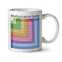 Multiplication Table NEW White Tea Coffee Mug 11 oz | Wellcoda - £12.50 GBP
