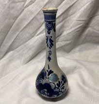 Vintage BOMA Delft&#39;s Blauw Holland Hand Painted Miniature Longneck Bud Vase #638 - $12.00