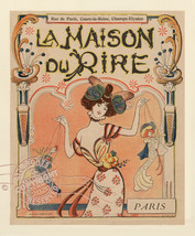 LUCIEN METIVET Maison du Rire * House of Laughter Paris 1895 Lady w Mari... - £55.98 GBP