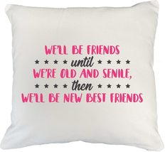 Make Your Mark Design We&#39;ll Be Friends Funny Quote White Pillow Cover fo... - £19.34 GBP+