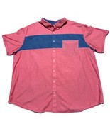 Foundry Adult Short Sleeve Men&#39;s Shirt 3XL Cotton Polyester Red Gray - $17.77