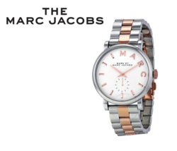 Marc Jacobs White Dial Two Tone Stainless Steel Ladies Watch 36MM MBM3312 NWT - £129.10 GBP