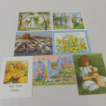 Mixed Lot of 7 Greeting Cards Birthday Sympathy Get Well Flowers Ducks Boats Cat - £7.67 GBP