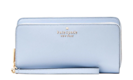 New Kate Spade Staci Large Carryall Wristlet Wallet Leather Pale Hydrangea - £76.10 GBP