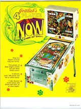 Now Pinball FLYER Original 1971 Retro Game Mod Psychedelic Groovy Pop Art - $61.75