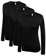 WANAYOU Women&#39;s Compression Dry Fit Long Sleeve Shirt 3 Pack Black Size S - €8,88 EUR