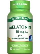 9/27 Nature&#39;s Truth Melatonin 10mg with Ashwagandha | 60 Capsules - $201.94 MXN