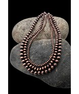 Southwestern Copper Color Navajo Pearl Style Multi Strand Beaded Necklace - £58.96 GBP