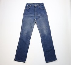 Vintage 70s Lee Womens Size 12 Distressed Stretch Straight Leg Denim Jeans USA - £42.79 GBP