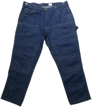 Key Double Knee Dungaree Jeans Mens 42 x 32 Blue Denim Carpenter Farm Trucker - £29.14 GBP