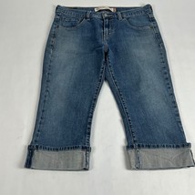 Levi&#39;s 515 Nouveau Capris Womens Jeans 8 Blue Stretch Light Wash Cuffed - $18.99