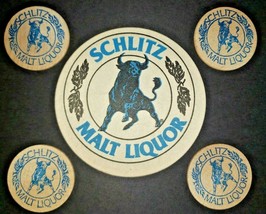 Vintage 1970&#39;s Schlitz Malt Liquor Wooden Nickel - Beer Brewery Token Lot  4 I4 - £8.62 GBP