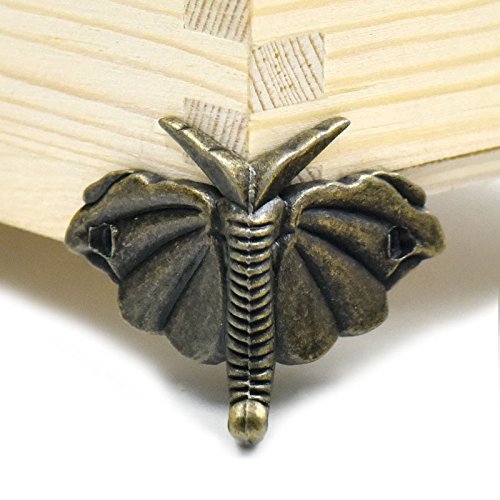 Bluemoona 5 Pcs - Jewelry Chest Box Wood Decorative Feet Leg Desk Corner Protect