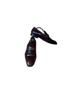 Moretti Black Label Chain Trim Burgundy Crocodile Genuine Leather Mens S... - $39.08 CAD