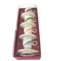 Starbucks 2007 New Holiday Gift Set Demitasse Espresso Candy Swirl Cups ... - £59.09 GBP