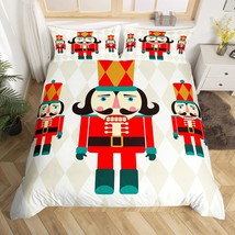 Christmas Bedding Set, Nutcracker Duvet Cover, Cartoon Royal Guarder Comforter C - £47.81 GBP