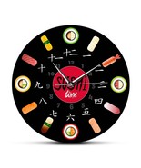 Sushi Time Modern Design Wall Clock Minimalist Kitchen Décor Japanese Fo... - £32.62 GBP