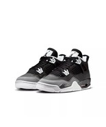 NEW Nike Air Jordan 4 Retro (PS) Black White ‘Fear’ FV4537-002 Youth Siz... - $148.49