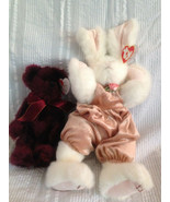 2 TY Attic Treasures Collection Vintage 1993 &quot;Sara&quot; Bunny &amp; “Beargundy&quot; ... - £15.17 GBP
