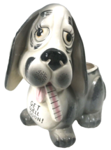 Get Well Soon Planter Basset Hound Dog with Thermometer Nancy Pew Japan 6.75&quot; - £18.55 GBP