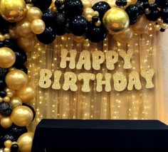 Happy Birthday Banner Glitter Gold - 10 Feet Happy Birthday Sign for Decoration image 4
