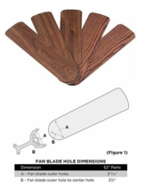 WESTINGHOUSE 77415 REVERSIBLE CEILING FAN BLADES 5-PACK, 52&quot;, OAK/WALNUT - €21,60 EUR