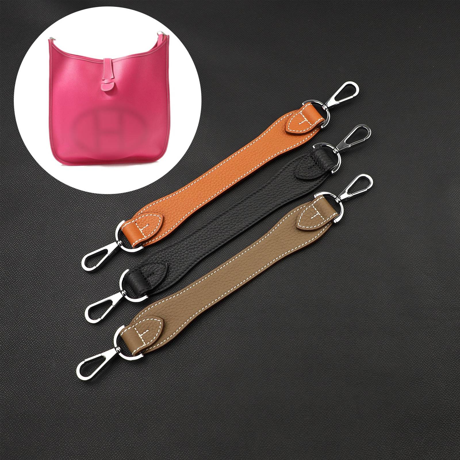 3cm togo leather handle for evelyn bags,Handmade and customized the handle lengt