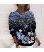 Snowflake Christmas 3D Digital Printing Sweater for womens partywear cos... - $28.69