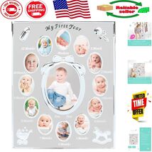 Timeless Silver Monthly Photo Frame for Baby&#39;s Milestones - Perfect Gift - $525.30 MXN