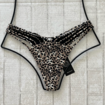 Relleciga Swim Leopard Strappy Thong Bikini Bottom (M) Nwt - £39.22 GBP