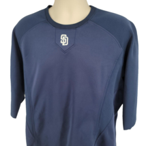 San Diego Padres Majestic Therma Base Blue Pullover Mens L Warmup Shirt - £21.32 GBP