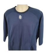 San Diego Padres Majestic Therma Base Blue Pullover Mens L Warmup Shirt - £20.99 GBP