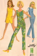 Vtg 1967 Misses 1 Piece Front Zip Jumpsuit Ankle Knee Length Sew Pattern... - £7.83 GBP