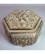 Vintage Cherub Angel Gold Ornate Trinket Jewelry Box Holiday Imports Bra... - £15.51 GBP