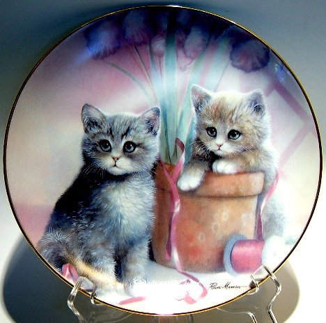Cat collector plate 'Playful Companions' - $29.80
