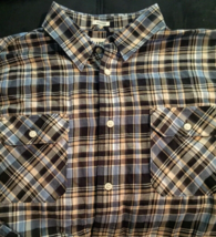 Chaps shirt button close size XL men long sleeve plaid 100% cotton - $10.09