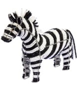 Beaded Zebra Sculpture – Handmade Haitian Art Decor Figurine. - $62.20