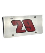 Number 29 Harvick  RED  Logo Silver Mirrored License Plate / Car Tag   - £11.66 GBP