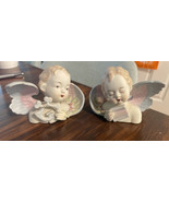 2 Porcelain Hand Painted Cherubs Angels Figurine Occupied Japan Lamore C... - £15.28 GBP