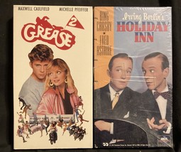 2 VHS Holiday Inn Crosby-Astaire, / Grease 2 Pfeiffer-Caulfield PET RESC... - £3.93 GBP