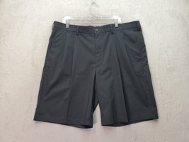 PGA TOUR Chino Shorts Mens Sz 40 Black Golf Pleated Pockets Flat Front High Rise - £15.22 GBP