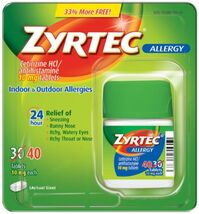 Zyrtec Allergy Treatment Tablets-10mg -40 Count-Box Damaged Exp 9/27 - $16.82