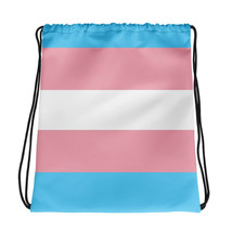 65 MCMLXV LGBT Transgender Pride Flag Print Drawstring Bag Backpack - £20.26 GBP