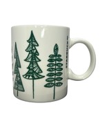 Starbucks Coffee Mug 2015 White Green Pine Trees Christmas Holiday Cup 1... - $7.69