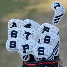 Golf Club Iron 4-9-PAS Head Cover Long Neck Multi Star Style White Black - £31.65 GBP