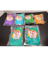 6 McDonald&#39;s Beanie Babies - NEW in package - Happy, Peanut, Scoop, Bong... - £9.07 GBP