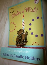 CHARMING CHILD&#39;S 1ST BIRTHDAY PEWTER DUCK CANDLEHOLDER METAL MORPHOSIS NMB - $4.00