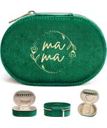 new GREEN VELVET MAMA Travel Jewelry Box Mother&#39;s Day Gift Mom Storage Case - $322.10 MXN
