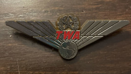 Vintage TWA Airplane Childrens Pilot Wings Pin by Stoffel Seals Plastic - £3.20 GBP